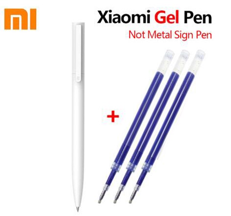 Original Xiaomi Mi Gel Pen 0.5MM Bullet Pens Writing Smooth and Light Grip with Blue Black Red Refill for School Office: aqua green 