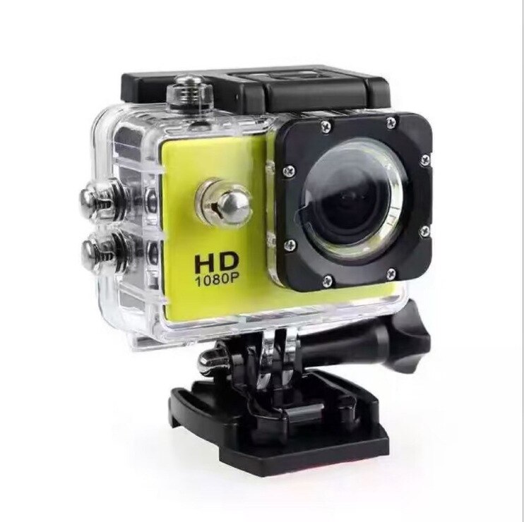 Action kamera sport udendørs mini kamera vandtæt cam skærm undervands kamera farve vandafvisende videoovervågning: Gul