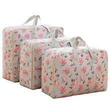 Dejlig print oxford opbevaringstaske med håndtag holdbart skabsorganisator til rejsegarderobe hjemmequilt legetøj diverse ryddelig taske