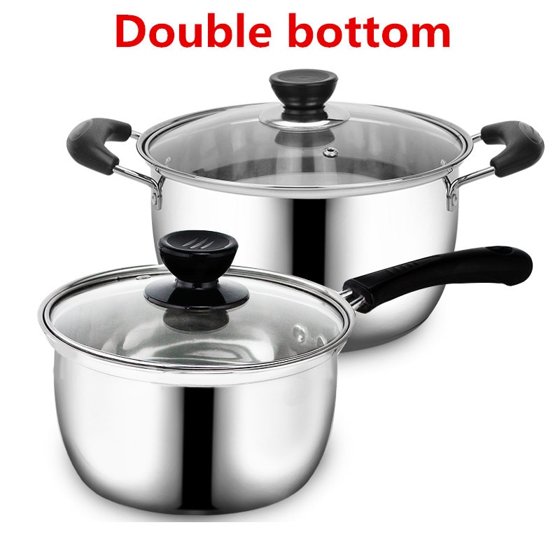 Edelstahl topf Doppelten Boden Suppe Topf Nichtmagnetischen Kochen mehrzweck Kochgeschirr nicht Stock Pfanne induktion Herde verwendet topf