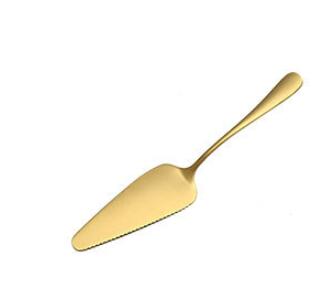 Taartschep van roestvrij staal, titanium geplateerde getande driehoekige schep, pizza gouden taartmes, bakgereedschap: Gouden