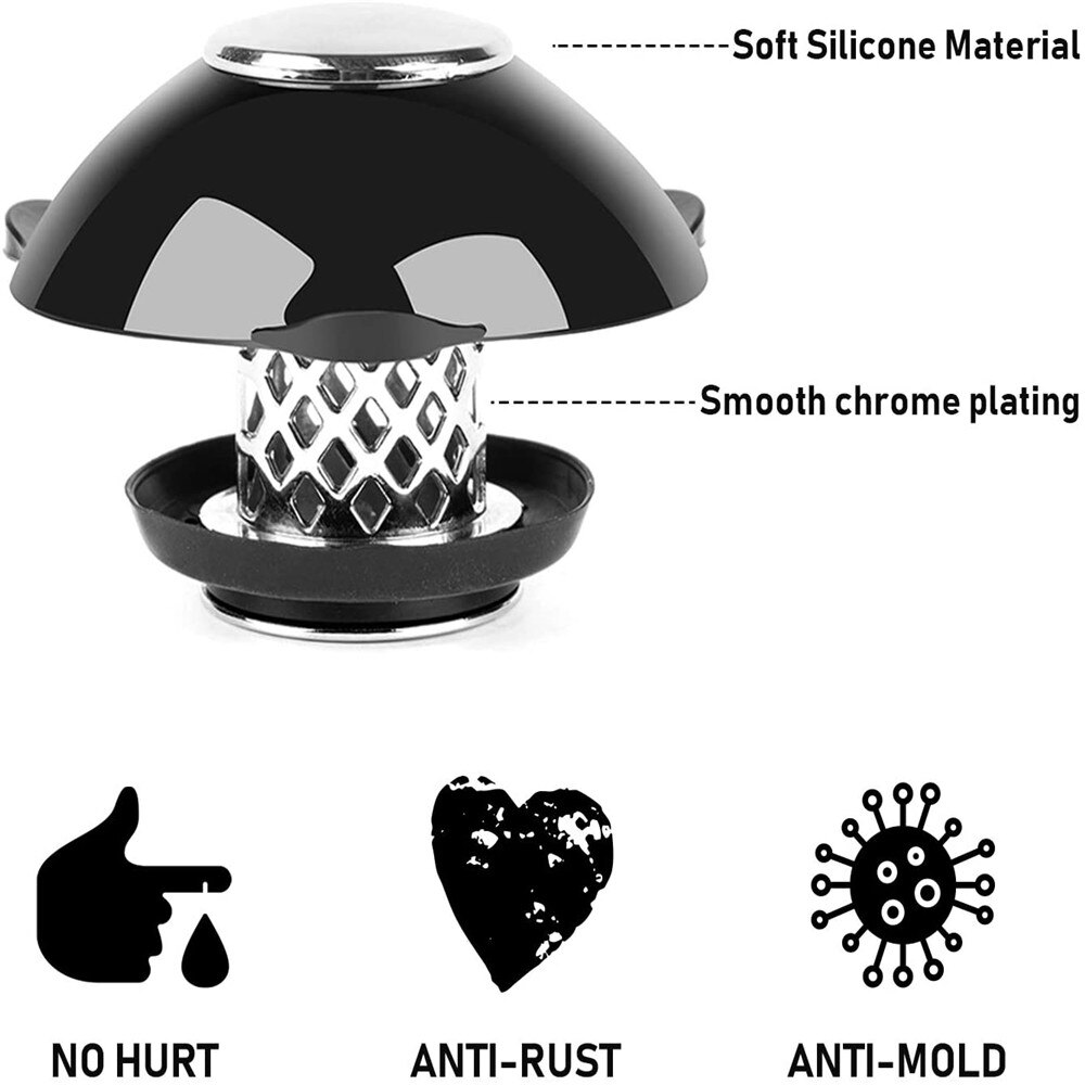 Shower Drain Hair Catcher with Bathtub Stopper 2-in-1 Bathtub Drain Cover Prevent Hair Clogs Sink Filter Bathroom Gadgets