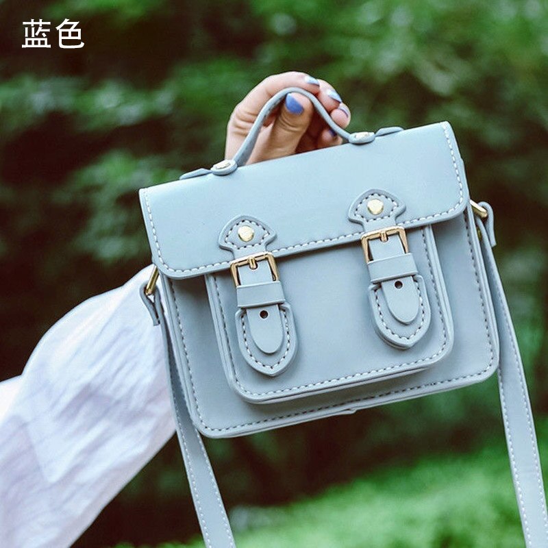 Vintage bolso Cambridge haciendo materiales de bricolaje auto-suministros de cuero bolso hecho a mano mujer bolsa manualidades para coser Accesorios: Blue