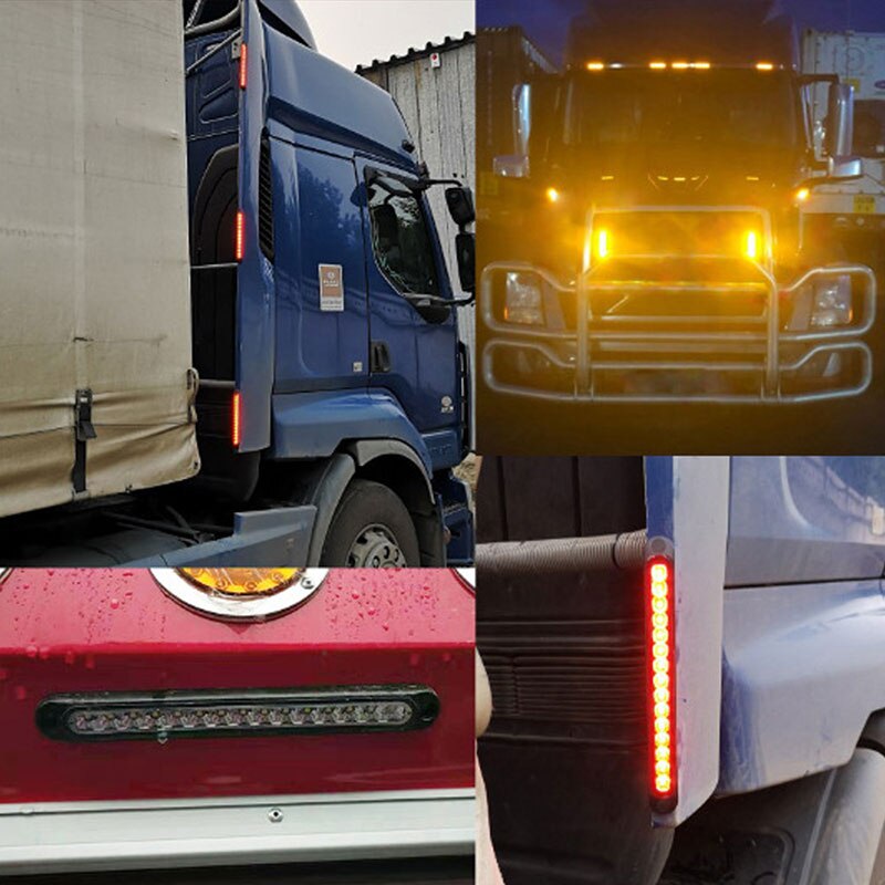 1x kolumna świetlna do samochodu 15LED żarówki do samochodu ciężarówka SUV RV boczny znacznik hamulca lampy kierunkowskazu kierunkowskazy tylne światło ostrzegawcze 12v 24v