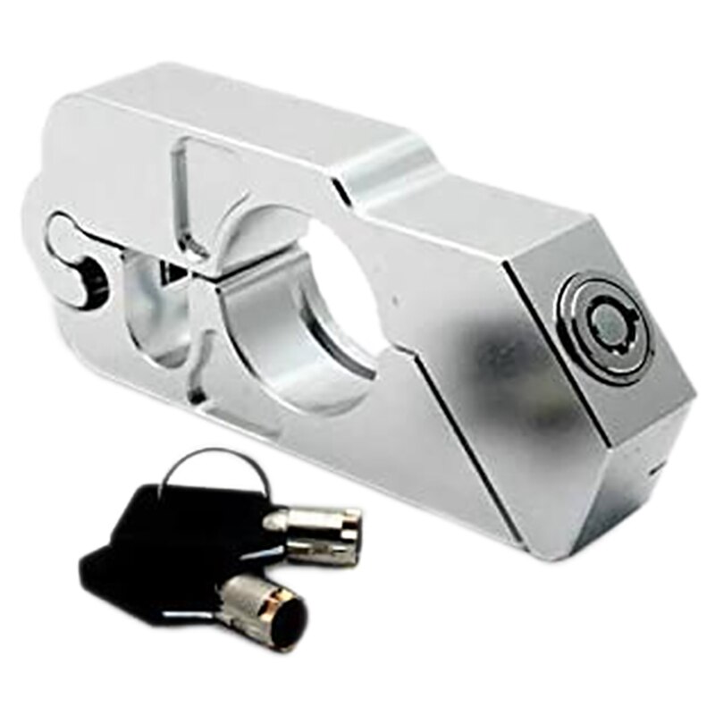 Motorbike Brake Lock Motorcycle Handlebar Lever Throttle Grip Lock for Bike Scooter Moped ATV Silver