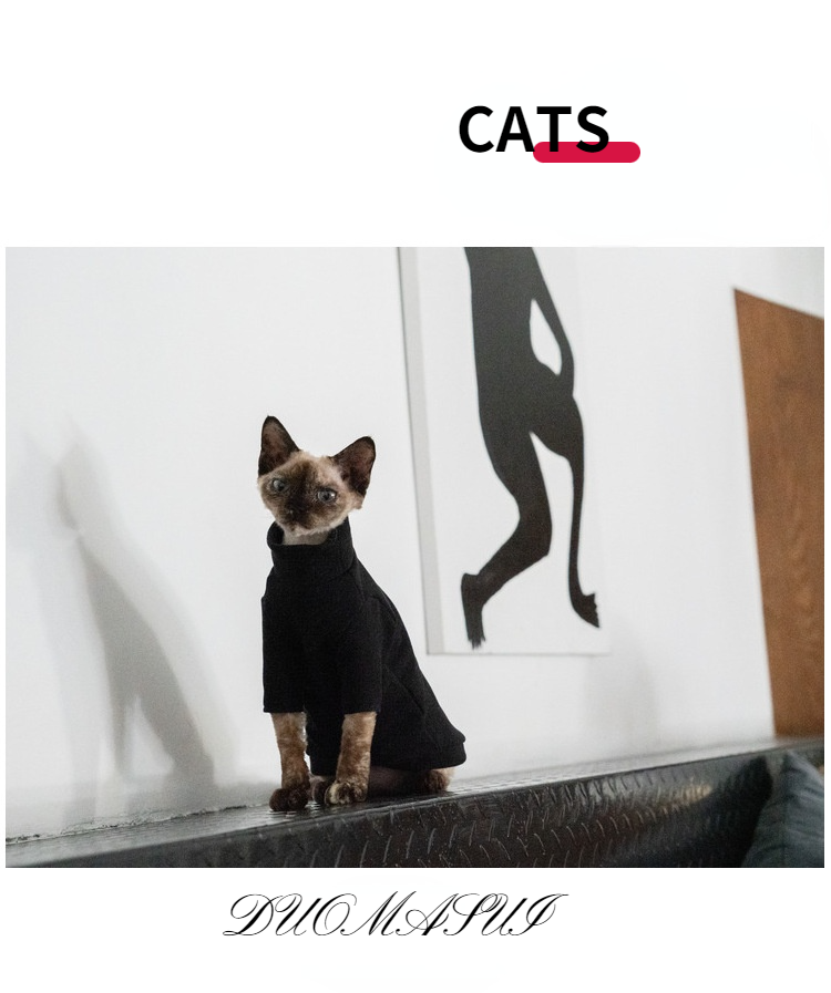 STOCK CLEAN Hairless Cat Clothes Warm Winter Thick Cat Clothes Cationic Self-heating,Sphynx,Devon Cat Clothes