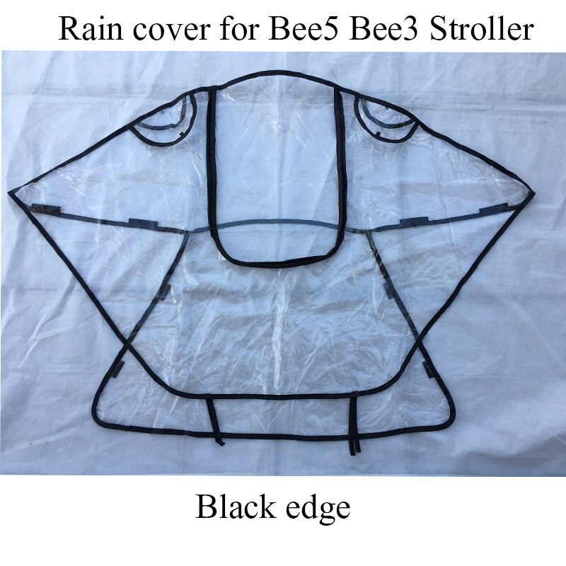 Bugaboo Bee 5 Raincoat Baby Stroller Accessories Rain Cover Waterproof Cover for Bugaboo Bee 3 Bee3 Bee5 Safety EVA Material: Black edge