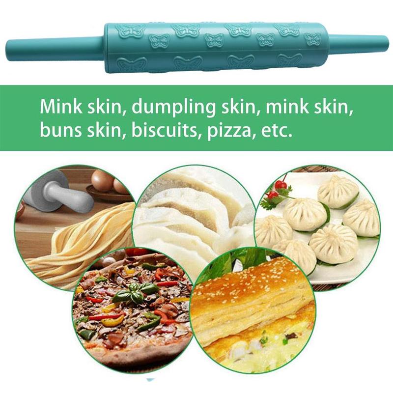 Hart Bloem Patroon Deegroller Bakken Koekjes Koekjes Fondant Non-stick Roller Rolling Deeg Pp Pin Bakvorm Embossin z1C1