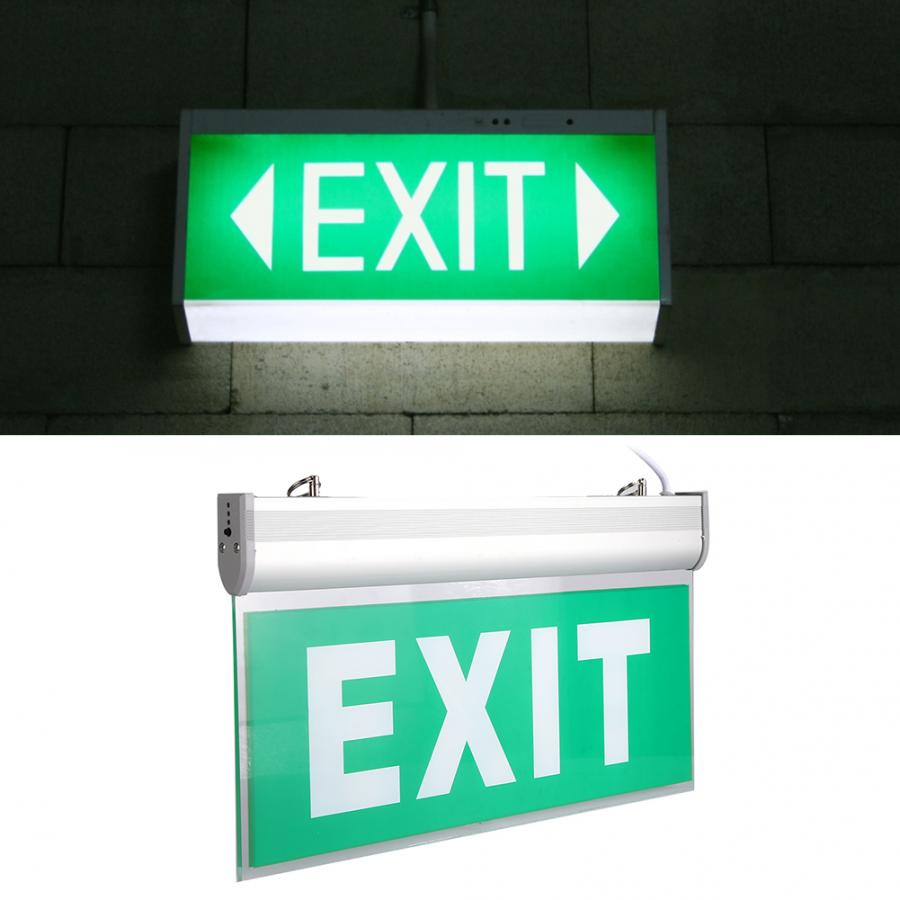 Solar battery power 110-220V Acrylic 3W 12 LEDs Emergency Exit Sign Light Safety Indicator Lamp rechargeable battery