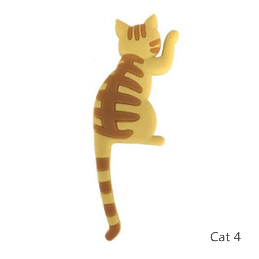 Magnetic Cartoon Cat Refrigerator Sticker Fridge Magnet Hanging Hook Tail Fridge Magnet Hook Door Home Decorations Souvenir: Cat 4