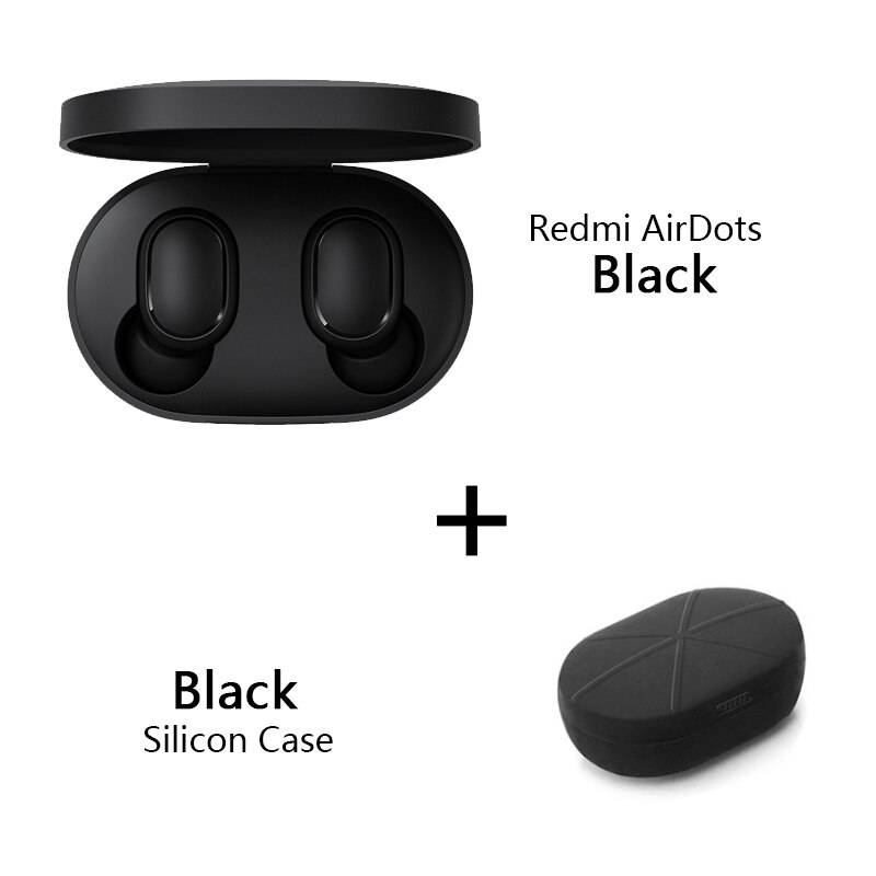 Original Xiaomi Redmi Airdots TWS inalámbrica bluetooth 5,0 auriculares hongmi Airdots pro auriculares DSP micrófono impermeable: add Black case