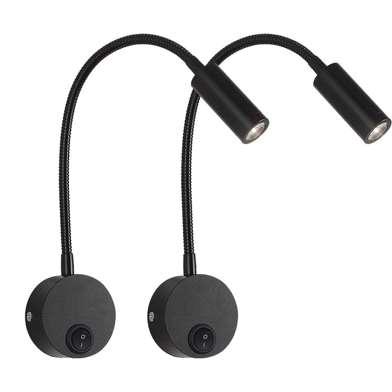 2PCS DC 12V Reading Light with USB Charging Port, RV Interior Lights, Flexible LED Light Fixtures