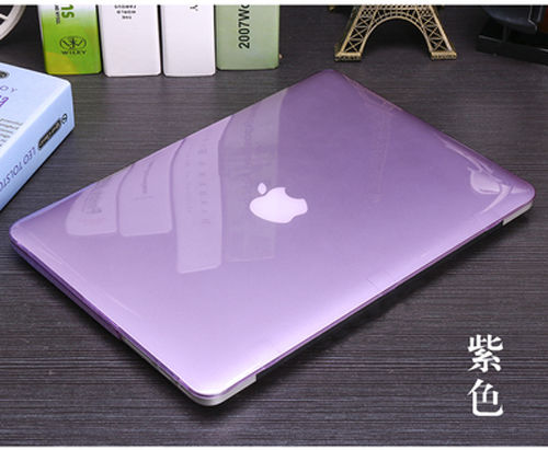 Para Apple Macbook blanco 13 "modelo: A1342 MC516 MC207 Frosted color sólido carcasa rígida carcasa + cubierta de teclado ): crystal purple