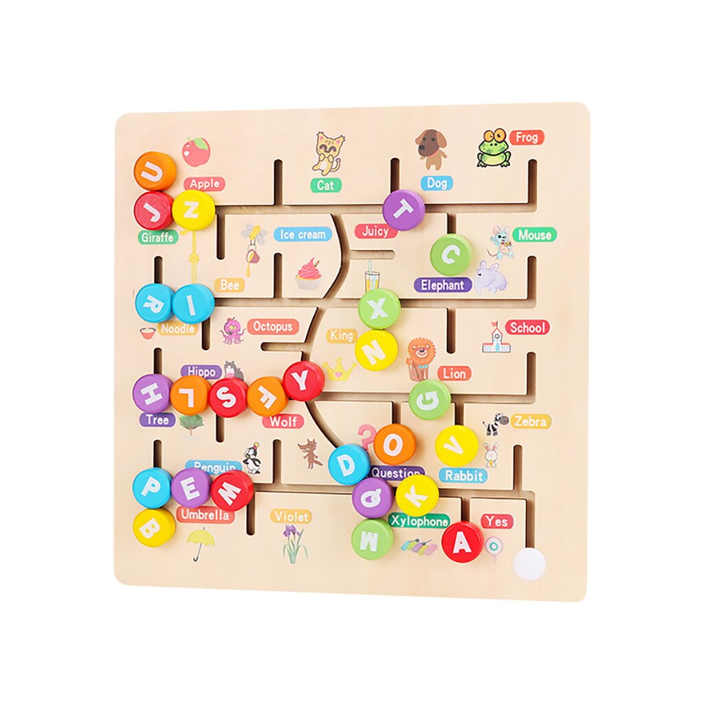 Shift Doolhof Houten Puzzel Baby Speelgoed Mobiele Pairing Digitale Letters Kind Vroeg Juguetes De Bloques De Construccion Houten Speelgoed: A