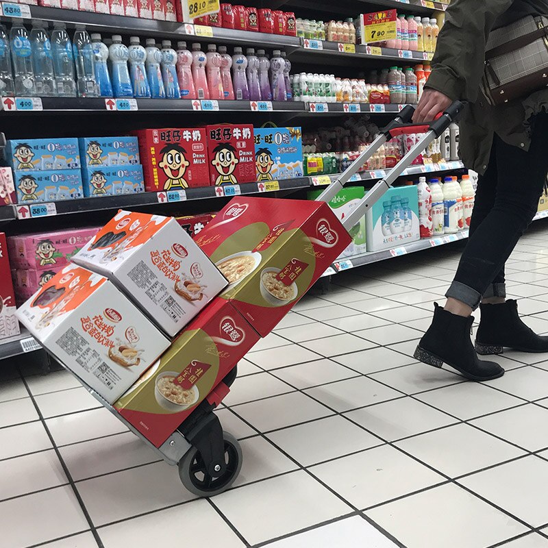 60kg Heavy Duty Folding Trolley Foldable Truck Barrow Cart Travel Luggage Shopping Cart Portable Hand Sack Wheel Trolley