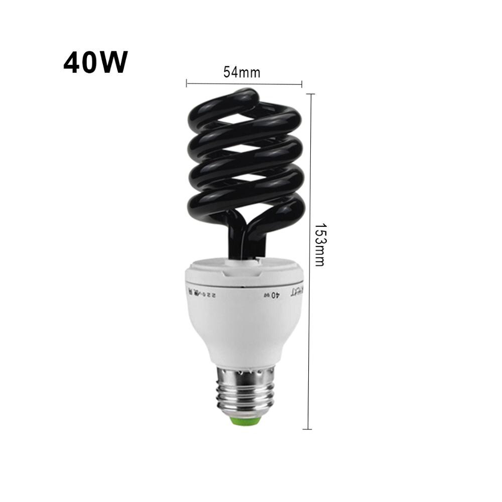 E27 220v uv ljus scen ljus spiral glödlampa svart ljusblå detektion kvarts ultraviolett lampa disco jul hemdekorationer: 40w