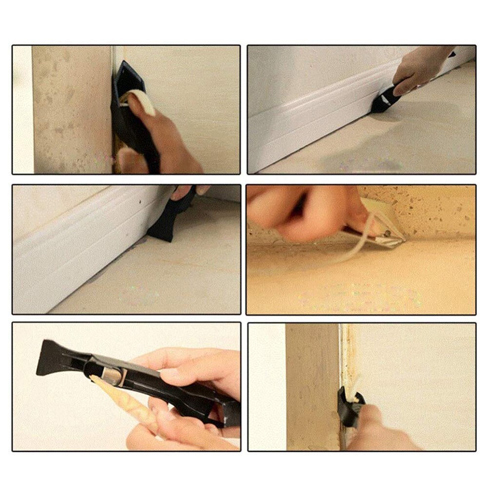 3Pcs Breeuwen Kit Grout Floor Cleaning Tegel Vuil Tool Siliconen Glas Cement Schraper Tool Spatel Lijm Schop Kit M5