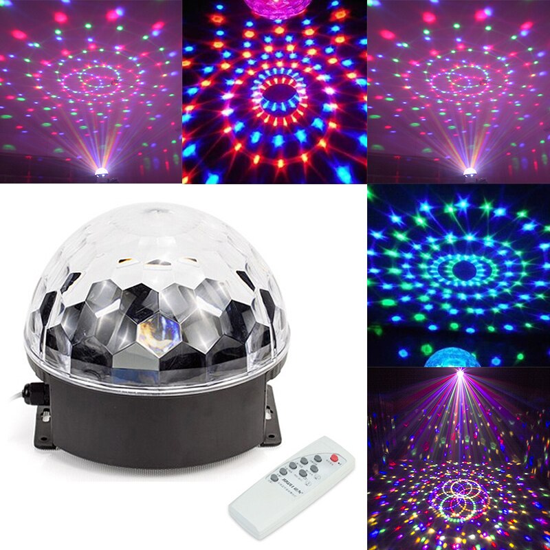 Commande vocale Bluetooth MP3 lecteur cristal boule magique télécommande 6 couleurs numérique rvb Disco boules lumières lumière de scène