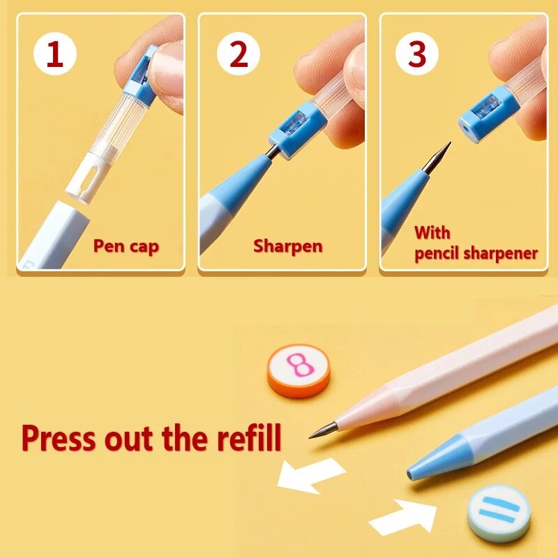 Deli Mechanical Pencil 2.0mm lead HB 2B Drawing Writing Activity Pencils led pencils for school With lead pencil knife