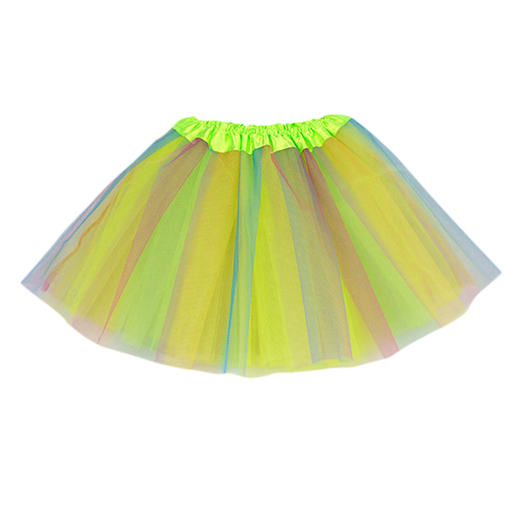 Jupe Tutu multicolore en Tulle pour bébés filles | Tenue de Ballet, robe de princesse en maille arc-en-ciel