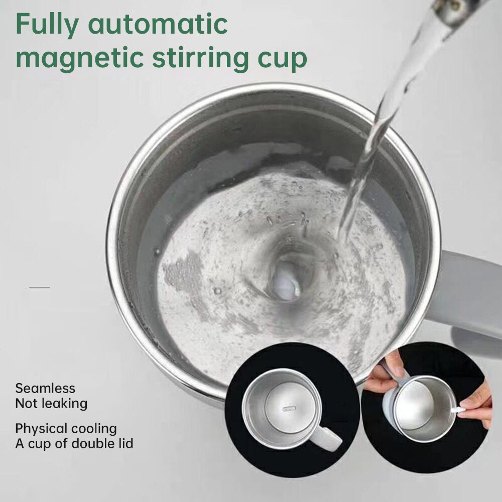 Vacuum Anti-scalding Coffee Cup Insulation Thermos Cup Automatic Stirring Magnetic Mug Stainless Steel Coffee Mixing Cup