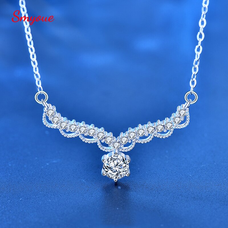 Smyoue exzellenter schliff, 0.5 karat moissanit-anhänger, erschwinglich, für damen, 925 silber-diamant-halskette, geschenk für die freundin zum geburtstag