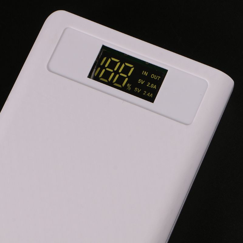 Dual USB LED Light 8x 18650 Battery DIY Power Bank Box Holder For Mobile Phone
