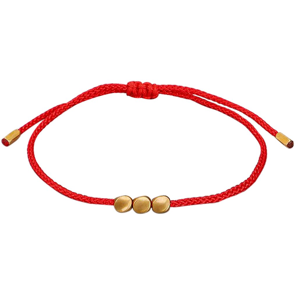 Eastisan Buddhism Handmade Tibetan Copper Beads Lucky Rope Bracelet & Bangles For Women Men Wax Thread wrist Jewelry Unique