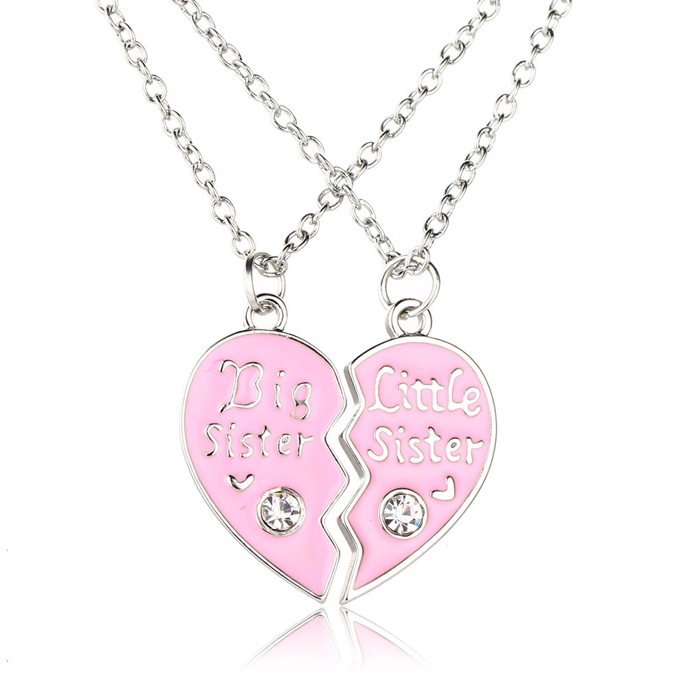 3 unids/set, COLLAR COLGANTE de Metal plateado para madre e hija, hermana, madre, corazón, contacto con nosotros, joyería fina, ,: 8