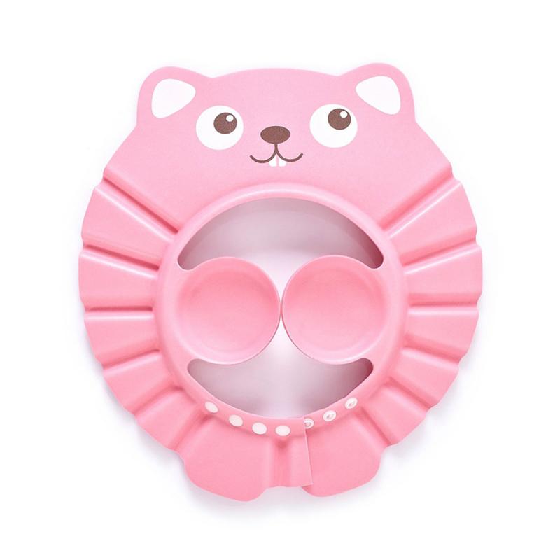 Baby Shower Cap Cartoon Waterdichte Shampoo Cap Verstelbare Veilig Wash Hair Shield Kids Peuter Bad Hoed Bescherm Ogen oren: B 01