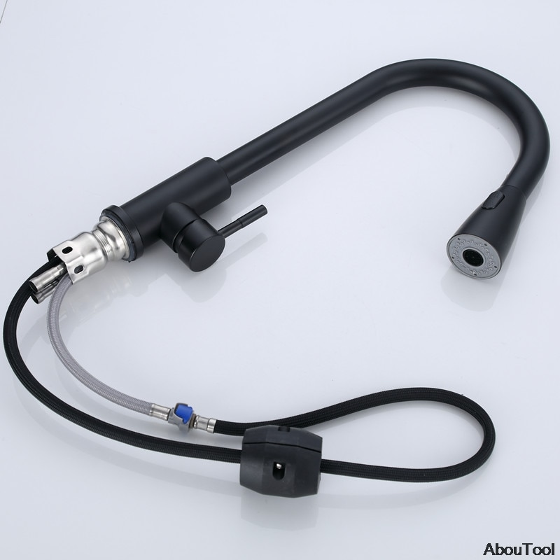 Keukenkraan, zwarte metalen hoge wastafelkranen, koudwaterkraan, torneira roestvrijstalen badkamerkraan, wastafelkraan, waskraan, huis: Default Title