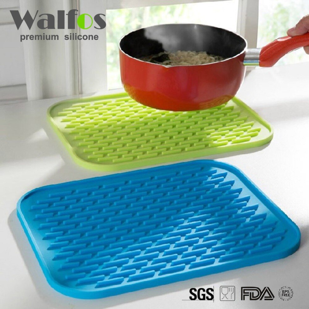 WALFOS food grade Multifunctionele siliconen coaster antislip siliconen Hittebestendig Mat Coaster Kussen Placemat Pannenlap