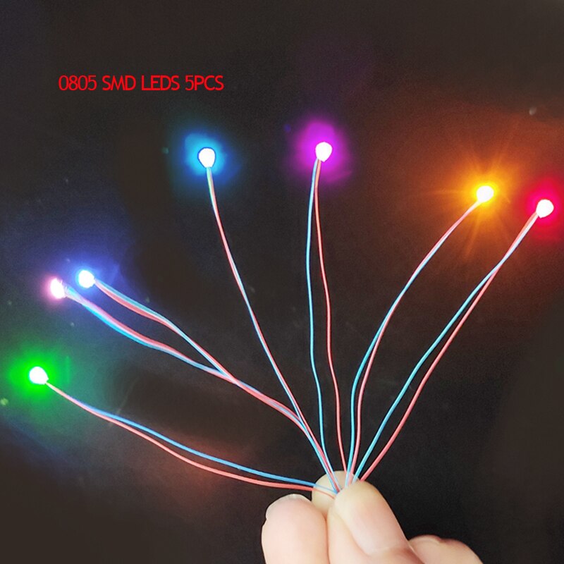 3v Pre-wired #0805 SMD Leds Non flashing Lighting with 30cm Connection Wires hobby Model Kit Railway Railroad Starship Lighting