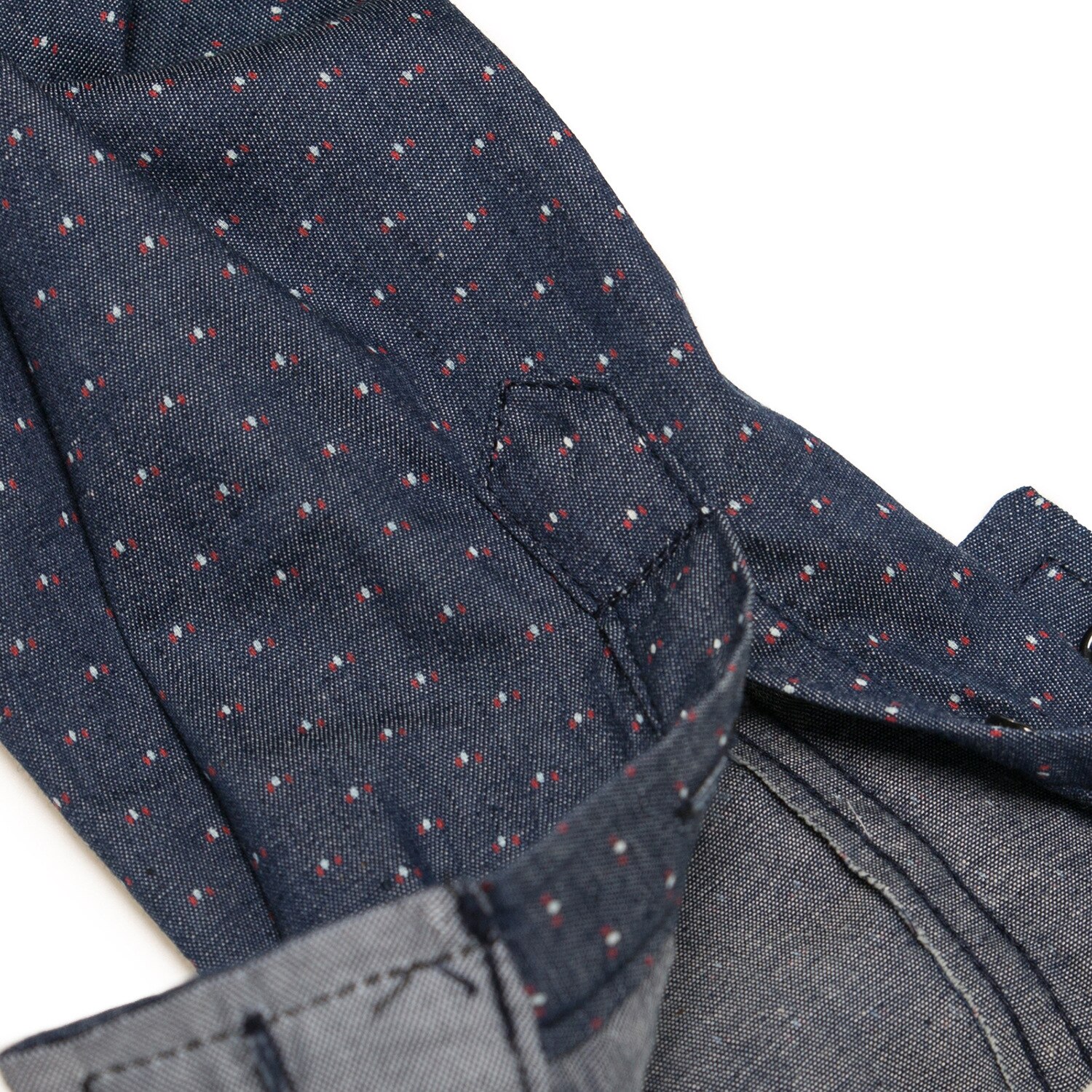 large size men's denim long sleeve shirt polka dot shirt