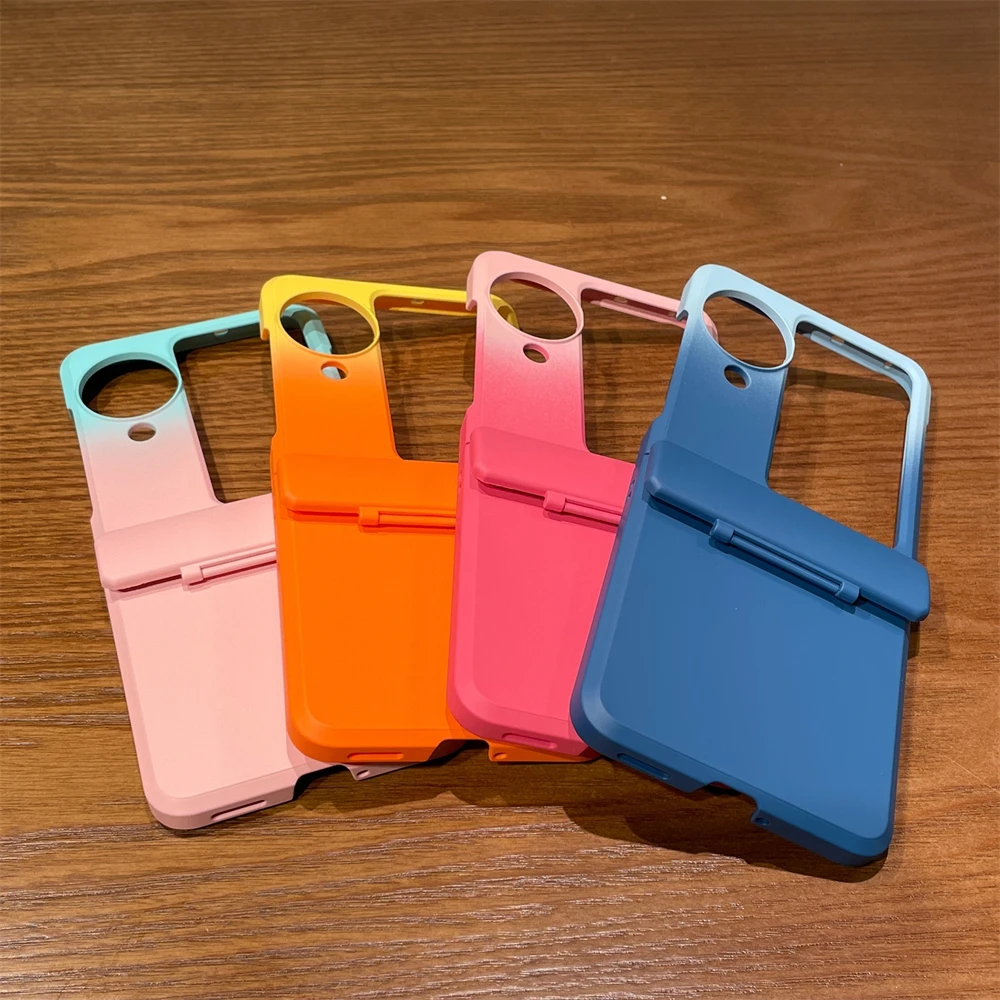 Opvouwbare hoes met kleurverloop en scharnierbescherming Telefoonhoesje voor OPPO Find N2 N3 Flip Cover Schokbestendig omhulsel