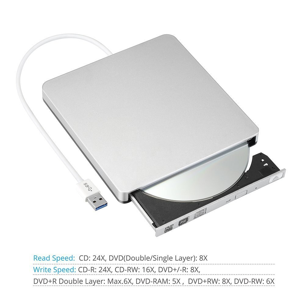 Drive óptico externo usb2.0 dvd +-rw tablete leitor de cd compatível com dvd