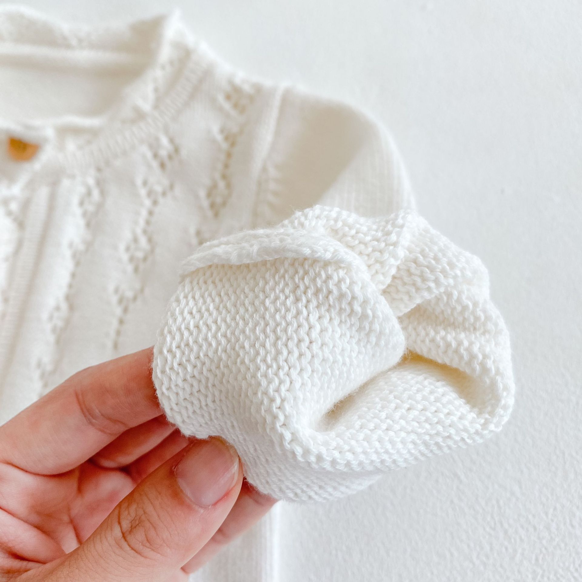 Cárdigan de punto de algodón para bebé niña, suéter, abrigo, ropa informal para recién nacidos de 0 a 24 meses, blanco,