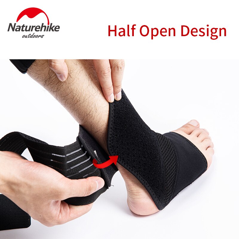 Naturehike outdoor sport halvöppen delad justerbar fotledsstödbandage elasticitet andningsbandage anti stukningsskydd