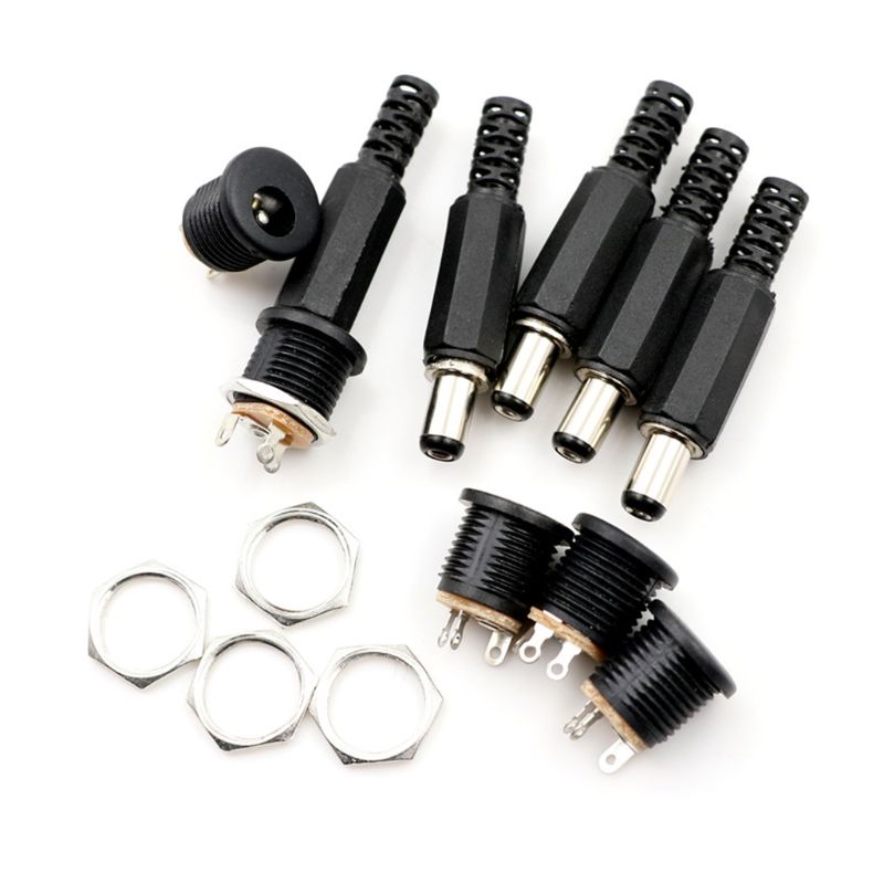 10 pcs 12V 3A Plastic Male Plugs + Female Socket Panel Mount Jack DC Power Connector Electrical Supplies