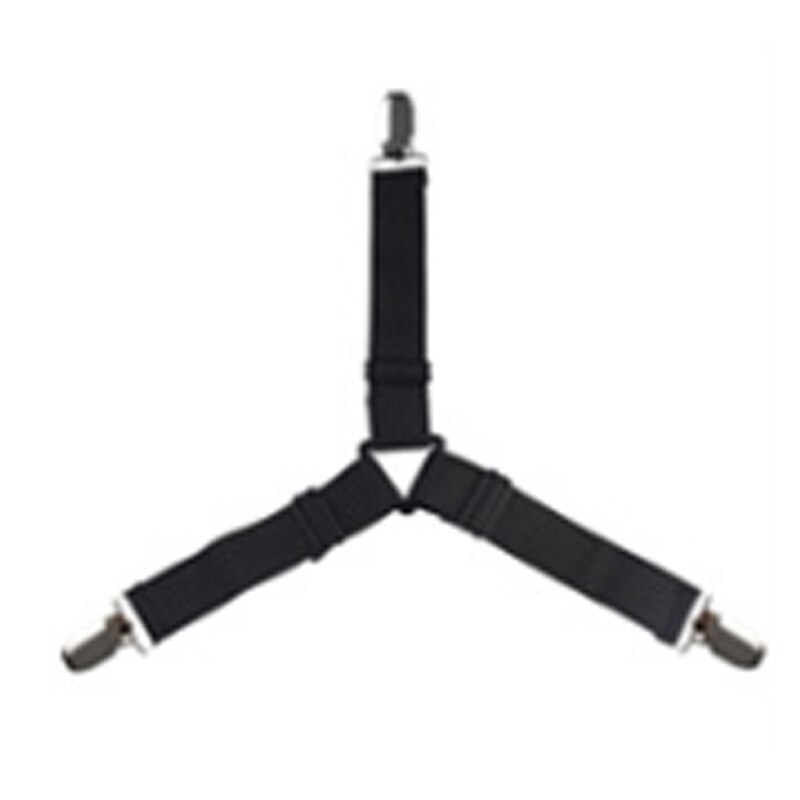 4 stk elastisk laken rustfritt stål festeklips laken klips madrasstrekk tepper holder hjemmetekstiler organisere: Svart