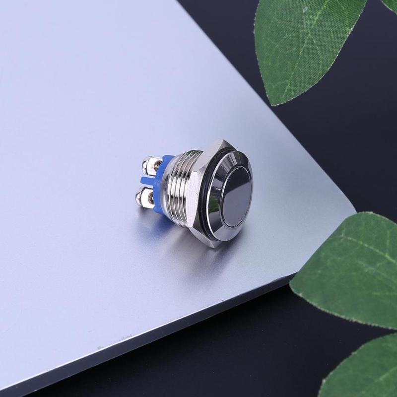 16mm Stainless Steel Starter Switch Boat Horn Momentary Push Car Motorcycle Button Switch For Starter Contactor Relay