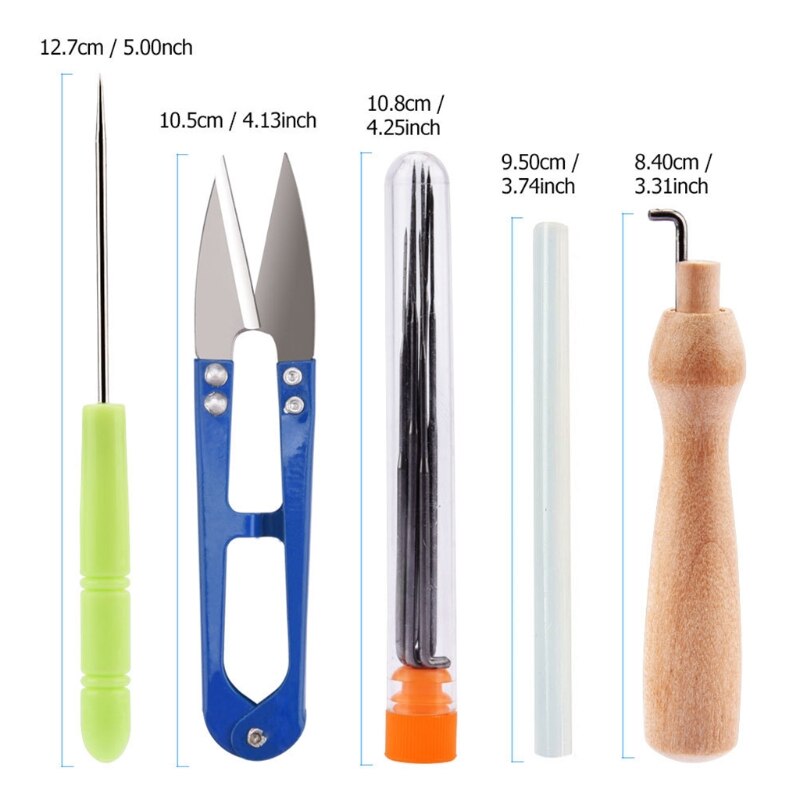 Handmade Needle Felting Starter Kit Roving Wool Set with Tool DIY Craft Material 87HA