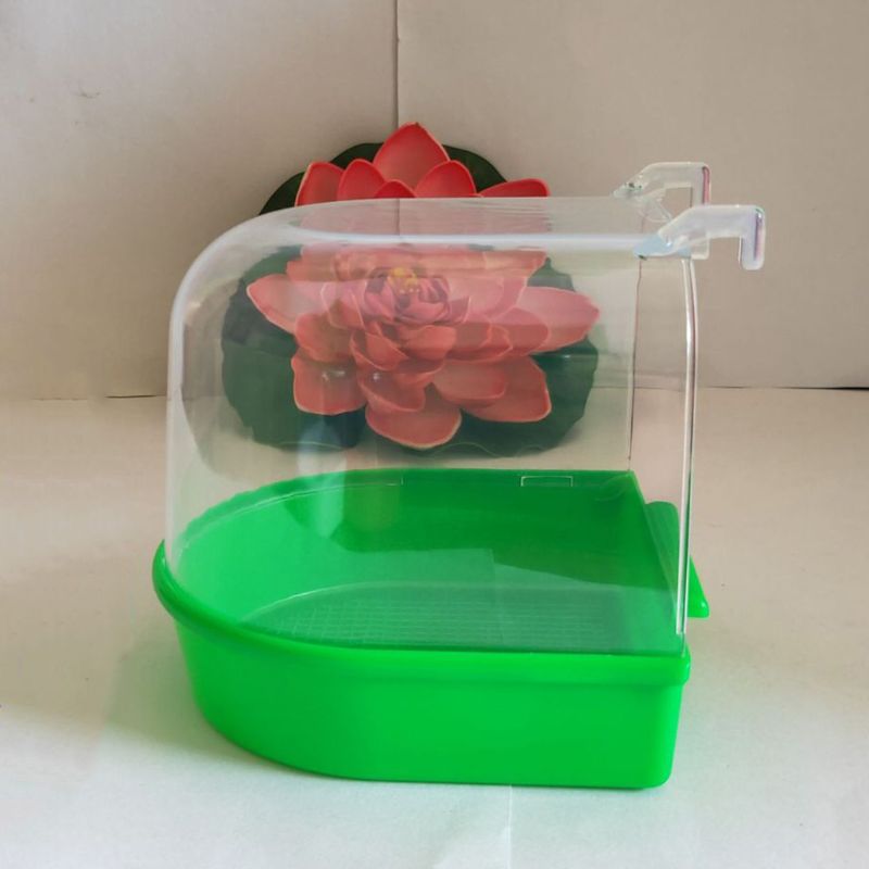 Plastic Hanging Bathtub High Transparent Bird Bathing Tub for Parrots Birds H58C