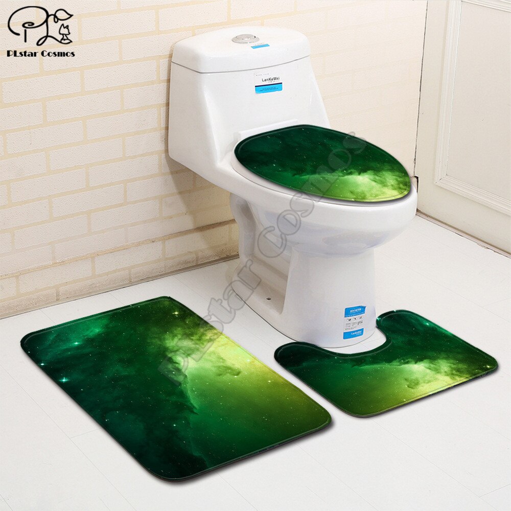 Galaxy Patroon Grappige 3D Gedrukt Badkamer Voetstuk Tapijt Deksel Wc Cover Badmat Set Stijl-3: 8