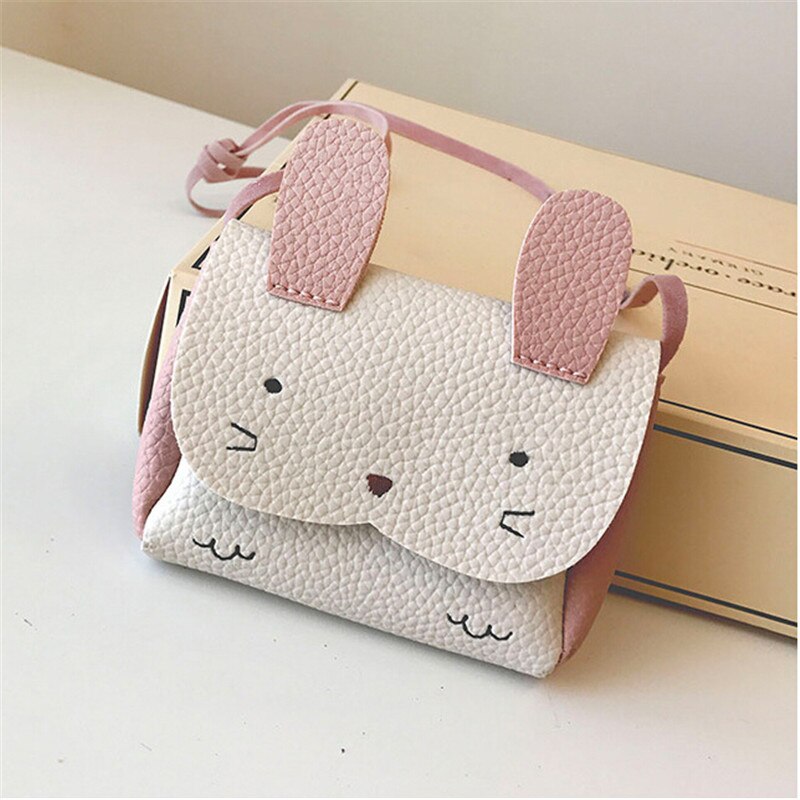 Girls PU Coin Purse Bag Wallet Kids Rabbit One Shoulder Bag Small Coin Purse Change Wallet Kids Bag