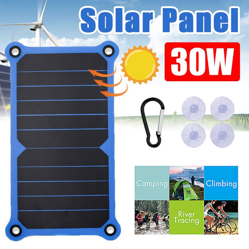 30W Solar Panel 12V Solar Panel Kit Battery Outdoor Camping Solar Cells 5V USB Charger for Mobile Phone Hiking Street Lamp