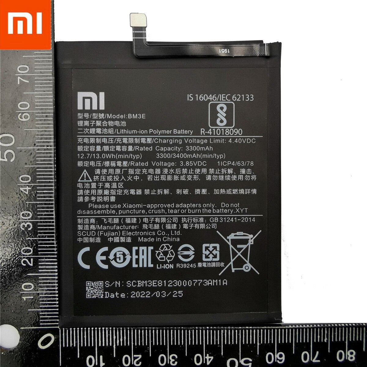 2022 100% Original Xiao Mi Phone Battery BM3E for Xiaomi Mi 8 Mi8 M8 Real 3400mAh Replacement Batterie Bateria