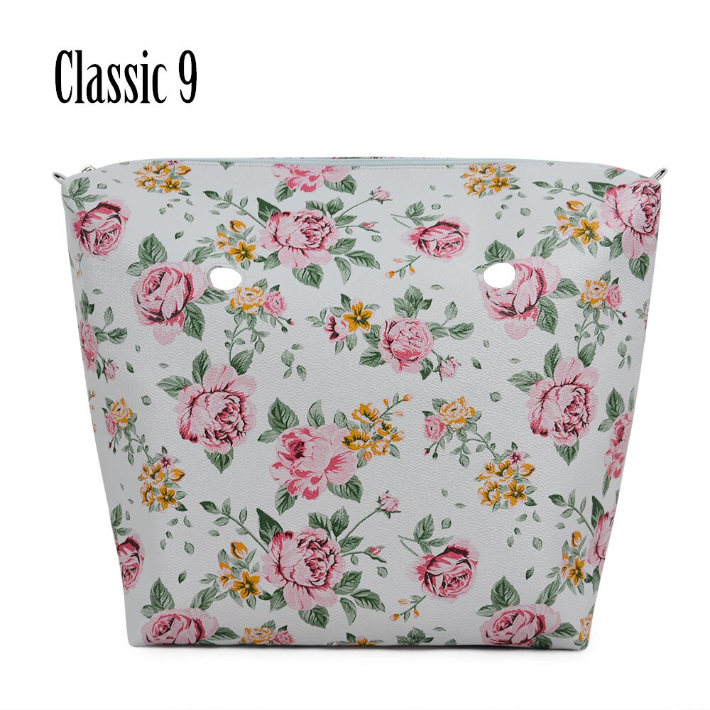 Inner Zipper Pocket Floral PU Leather Lining Waterproof Insert for Big Classic Mini Obag EVA O BAG Women Handbag: classic 9