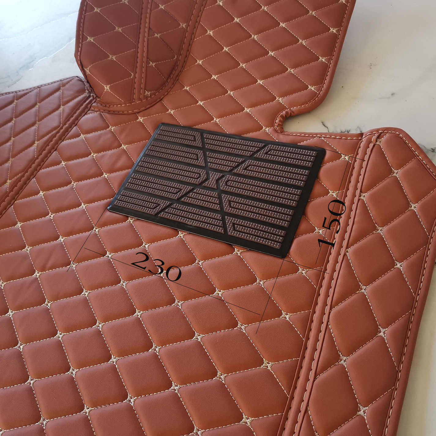 23x15 cm Universele Auto Vloer Tapijt Pad Hak Voet Mat Pedaal Patch Cover Auto Mat Anti-slip Pedaal Bruine Vloermat