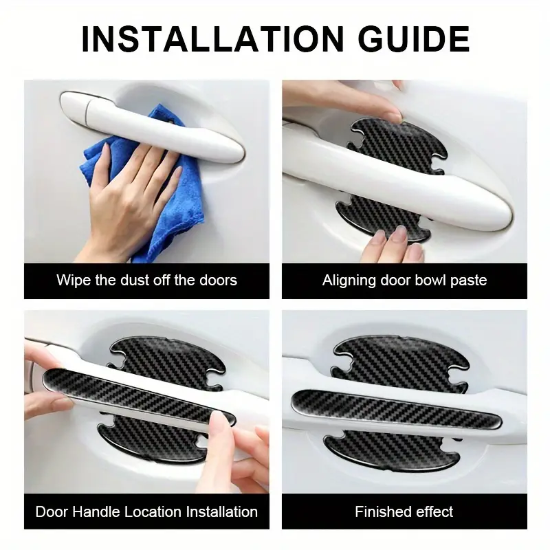 Carbon Faser Auto Tür Griff Schüssel Scratch Schutz Aufkleber Protector Autos Aufkleber Auto Griff Anti-kollision Schutz Streifen